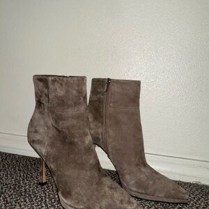 Vince Camuto Taupe Suede Ankle Boots